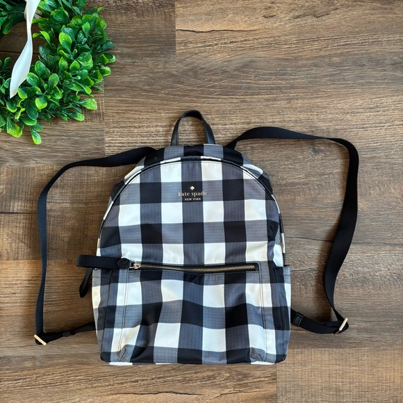 Kate Spade Chelsea Gingham Large Backpack - Picture 1 of 13